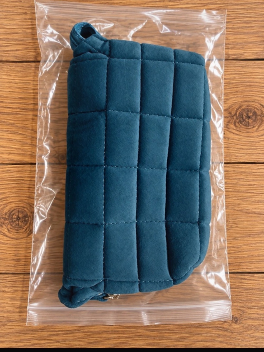 Quilted Mini Pouch - Teal Velvet